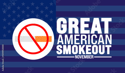 Great American Smokeout background or banner design template is observed every year in November. Holiday concept. Template for card, poster, placard, template.  photo