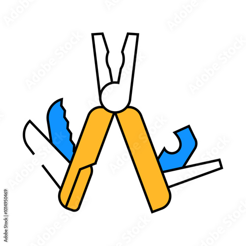 multitool hiker tool line icon vector. multitool hiker tool sign. isolated symbol illustration