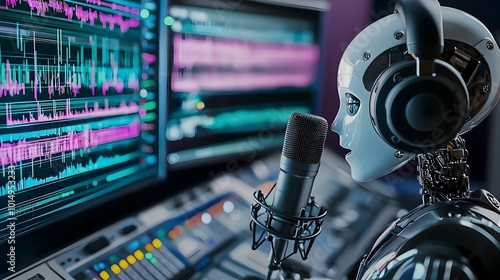 Robot Singing in a Professional Recording Studio with Digital Sound Waves