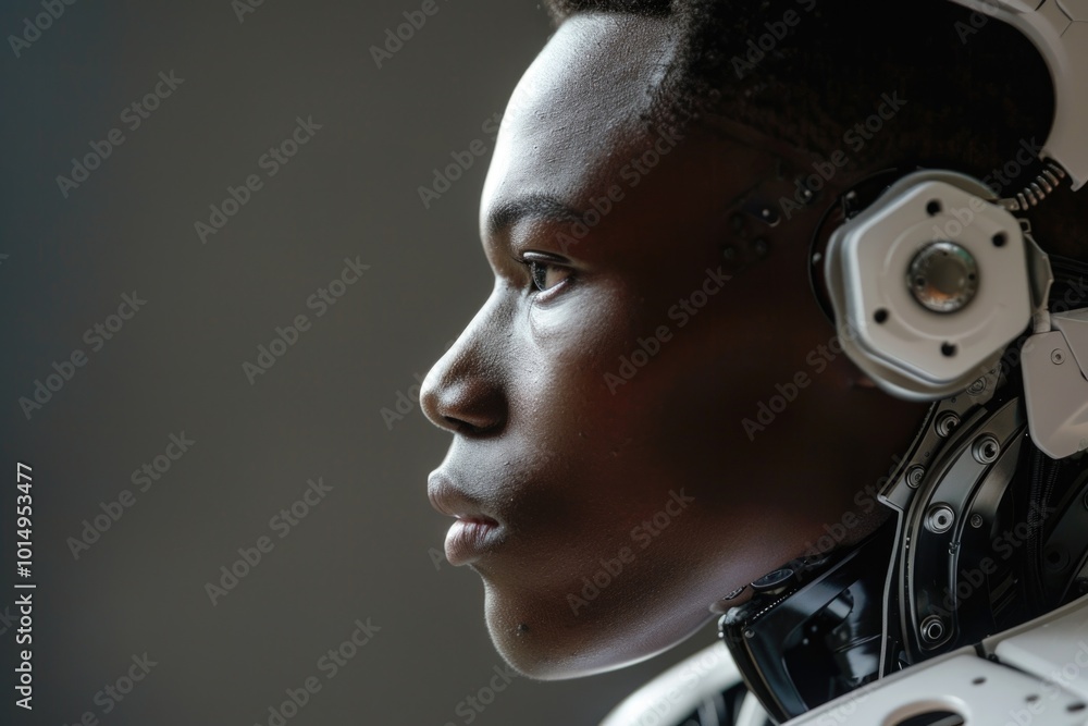 Close-up shot of someone wearing headphones, focus on details Close-up shot of someone wearing headphones, focus on details