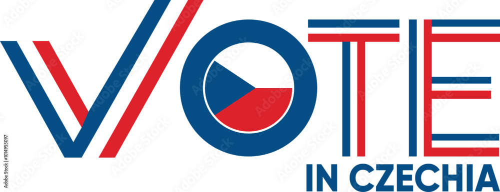 vote word Czechia or Czechian with voting sign showing general election of Czechia, vector illustration vote word Czechia or Czechian with voting sign showing general election of Czechia, vector illustration