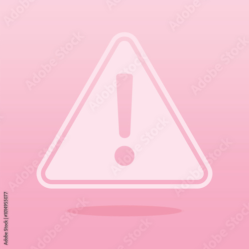 triangle icon isolated on pink background. Hazard warning sign, careful, attention, danger warning important sign. Vector.