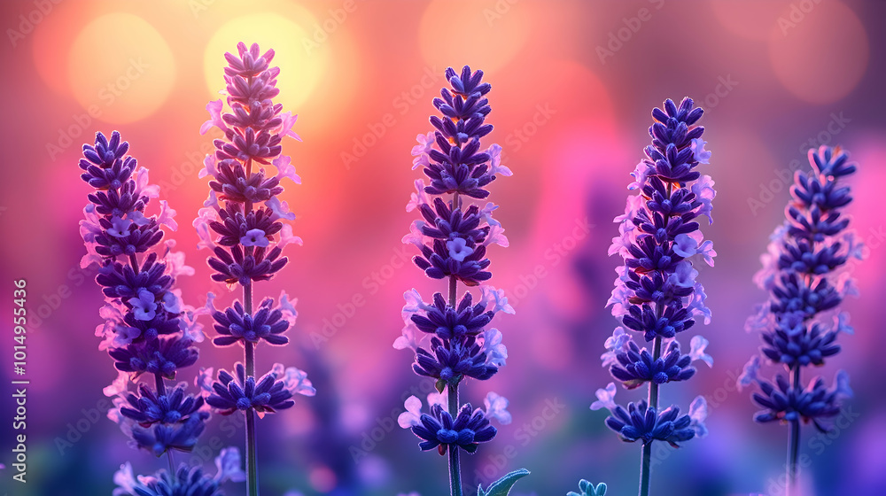 A macro shot of purple catmint flowers a blurred soft color background A macro shot of purple catmint flowers a blurred soft color background