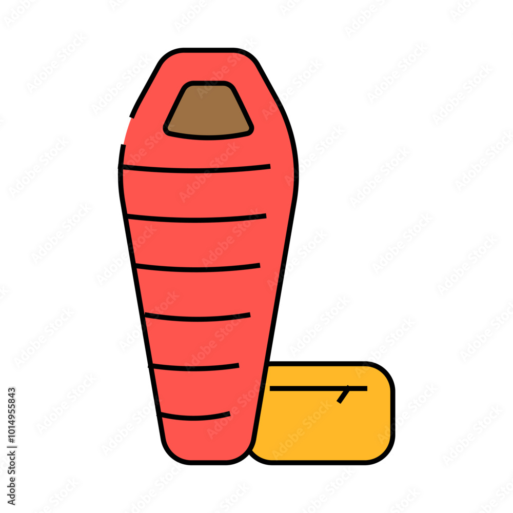 sleeping bag line icon vector. sleeping bag sign. isolated symbol illustration sleeping bag line icon vector. sleeping bag sign. isolated symbol illustration