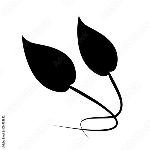 Silhouette of Nature A Collection of Leaves and Floral Motifs