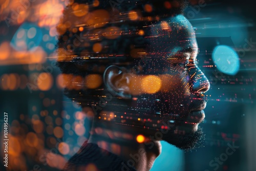 A close-up photo of a person's face, showing both a bearded and beardless side