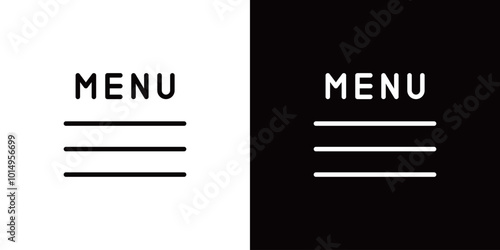 メニューボタンのシンプルなラインアイコン