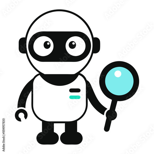 3d detective with magnifying glass
