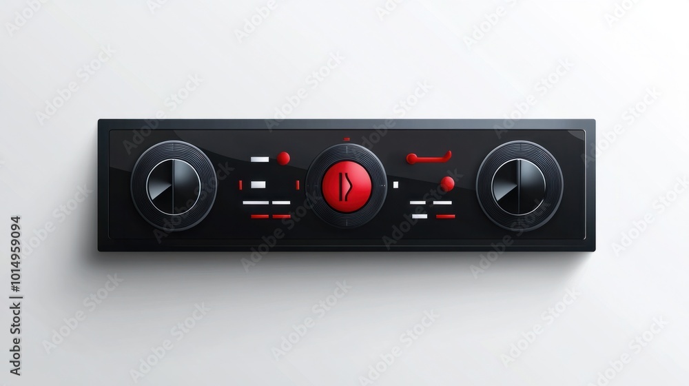 Vector music player bar sticker with pause and play icons, isolated on white background Vector music player bar sticker with pause and play icons, isolated on white background