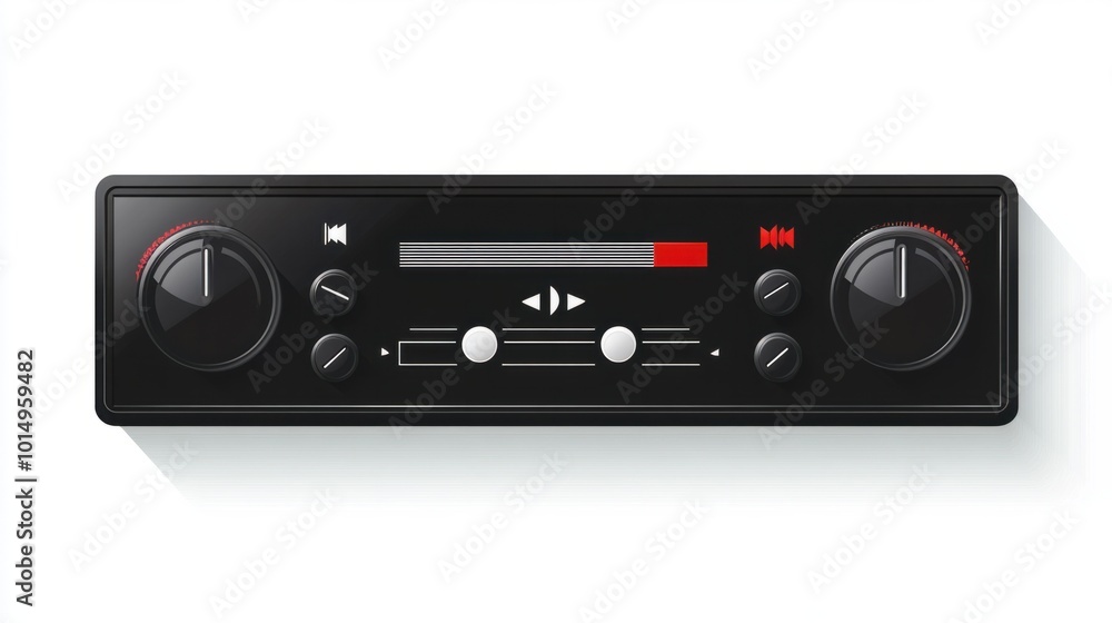 Vector music player bar sticker with pause and play icons, isolated on white background Vector music player bar sticker with pause and play icons, isolated on white background