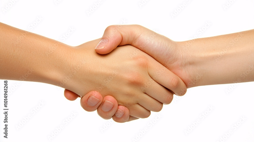 Hands Joining Together in a Strong Gesture on White background Hands Joining Together in a Strong Gesture on White background