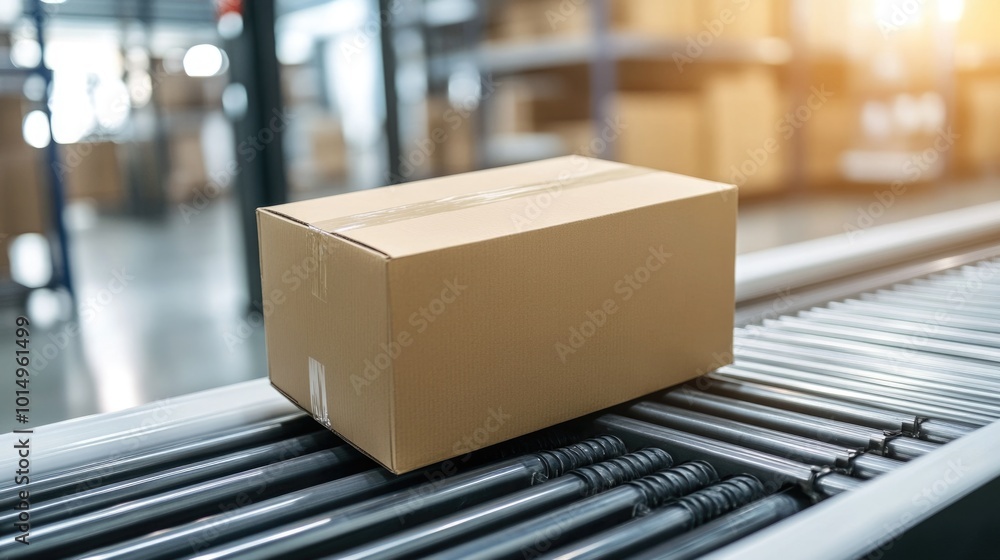 Box on Conveyor Belt Warehouse Box on Conveyor Belt Warehouse