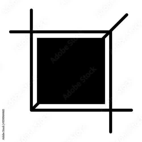 Crop symbol black icon