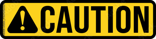 Caution warning Sign. Yellow warning, Hazard warning board, Attention exclamation sign, Danger notice