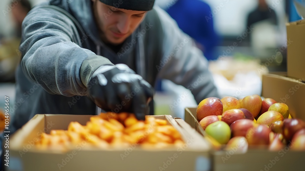 Volunteer Distributing Food to Shelter Residents,Representing Compassion and Generosity Volunteer Distributing Food to Shelter Residents,Representing Compassion and Generosity