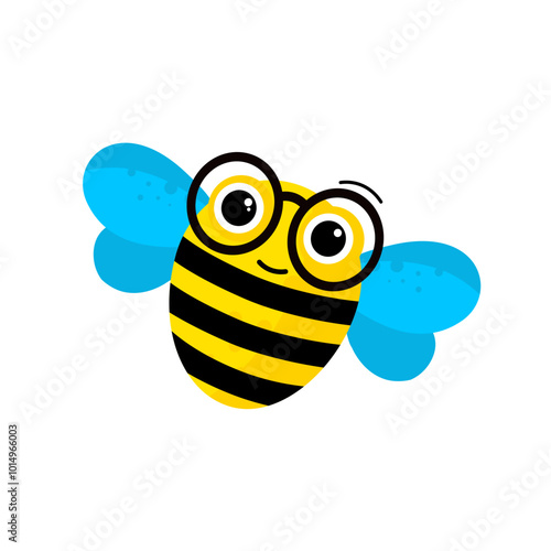 cute smiling honey bee vector illustration