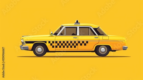 A yellow taxi cab parked on a yellow background photo