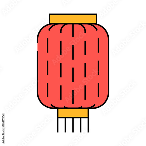 lantern chinese line icon vector. lantern chinese sign. isolated symbol illustration