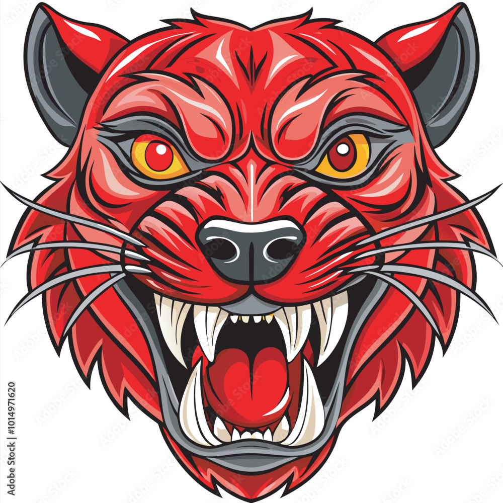 Obraz premium Tiger Panther Mascot Logo vector 