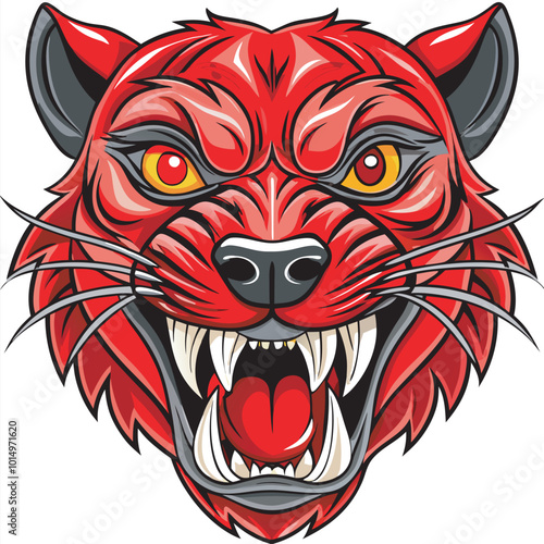 Wallpaper Mural Tiger Panther Mascot Logo vector  Torontodigital.ca