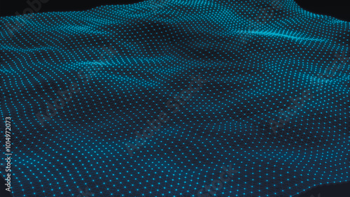 Wallpaper Mural Futuristic particle wave. Abstract technology background. Big data visualization. Vector illustration Torontodigital.ca