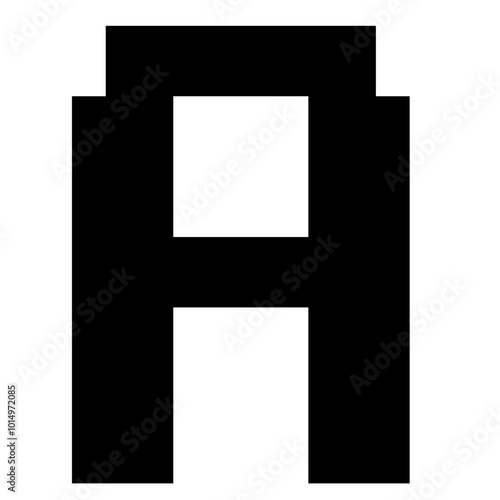 the letter a is black. pixel art 