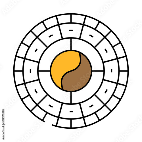 calendar chinese line icon vector. calendar chinese sign. isolated symbol illustration