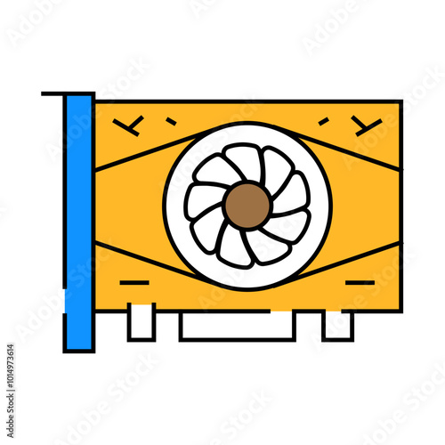 video card computer line icon vector. video card computer sign. isolated symbol illustration