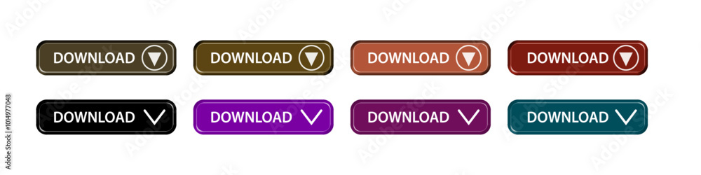 download button as vector element graphic of website or application illustration isolated on white background. set of downloads buttons for app and web graphic design
