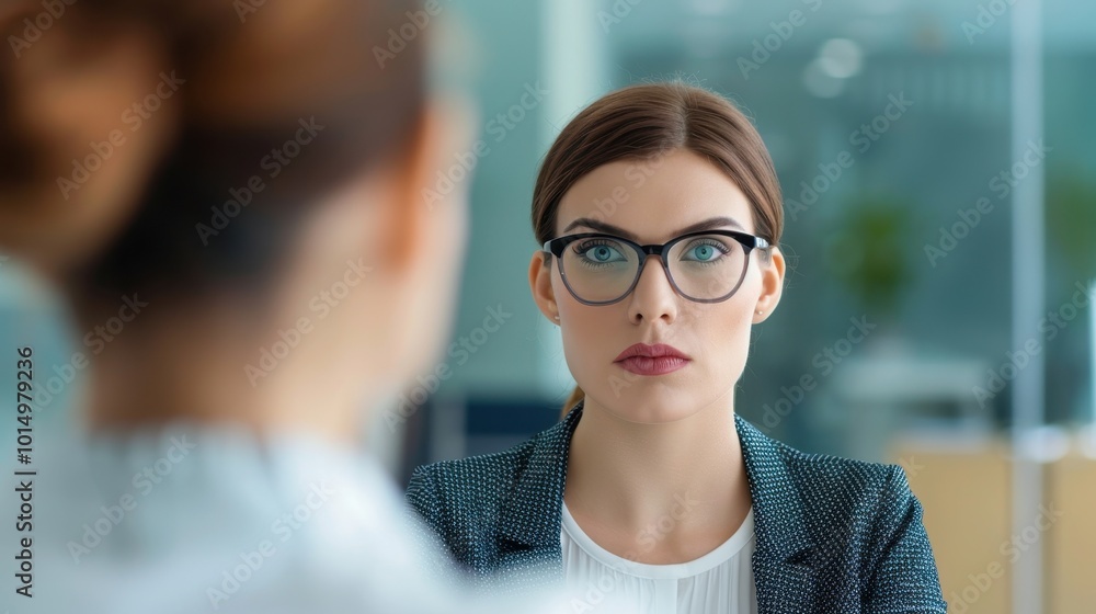 A Woman in Glasses Looks Directly at the Viewer A Woman in Glasses Looks Directly at the Viewer