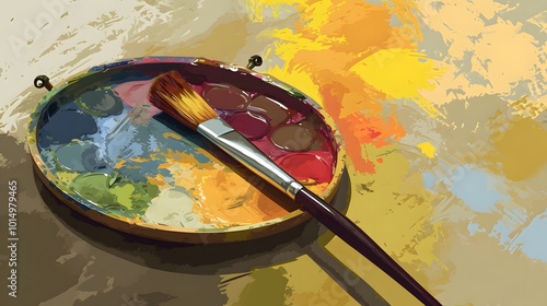 Wallpaper Mural Minimalist artist palette vector illustration Torontodigital.ca