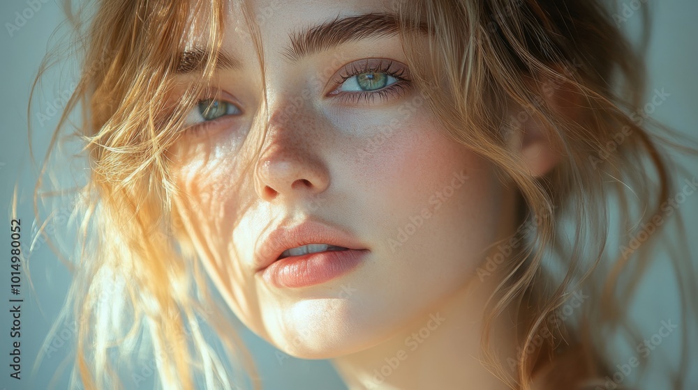 Photorealistic portrait in oil, viewed from a slight side angle to capture the depth and fine detail in the expression. The background is a minimalist gallery wall with soft lighting Photorealistic portrait in oil, viewed from a slight side angle to capture the depth and fine detail in the expression. The background is a minimalist gallery wall with soft lighting