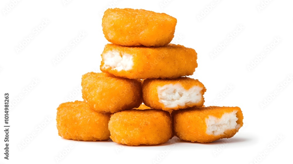Delectable Crispy Chicken Nuggets Arranged in a Mouthwatering Display Delectable Crispy Chicken Nuggets Arranged in a Mouthwatering Display