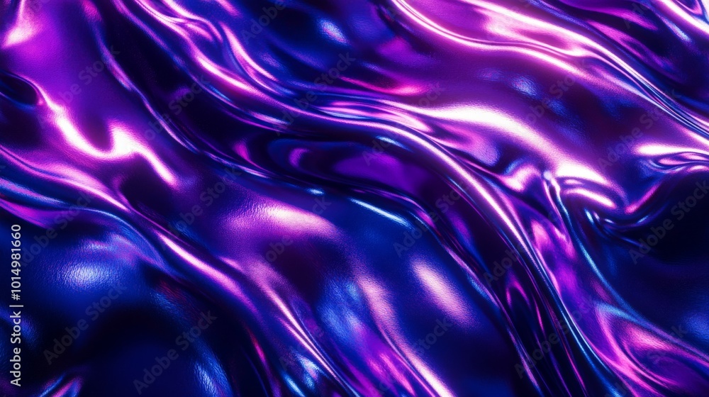 Obraz premium Captivating Cosmic Ripples: Mesmerizing Waves of Vibrant Violet and Indigo