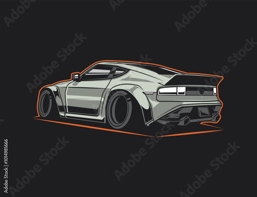 cool super car image with grey tone in vector illustration design graphic