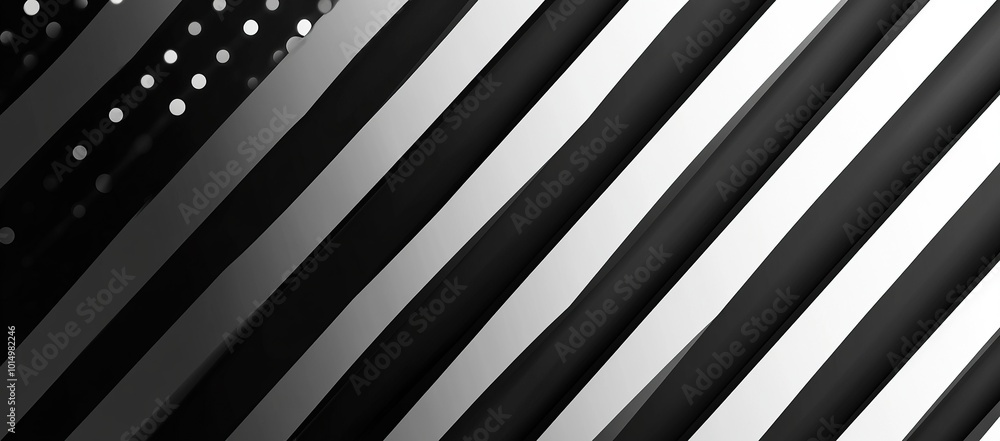Black and white stripes with dots on an abstract background Black and white stripes with dots on an abstract background