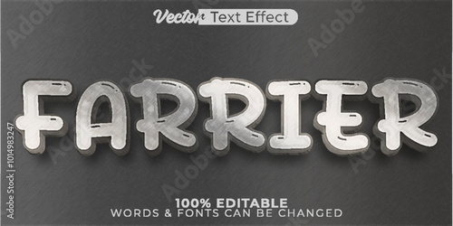 Farrier Vector Text Effect Editable Alphabet Horse Iron Farm