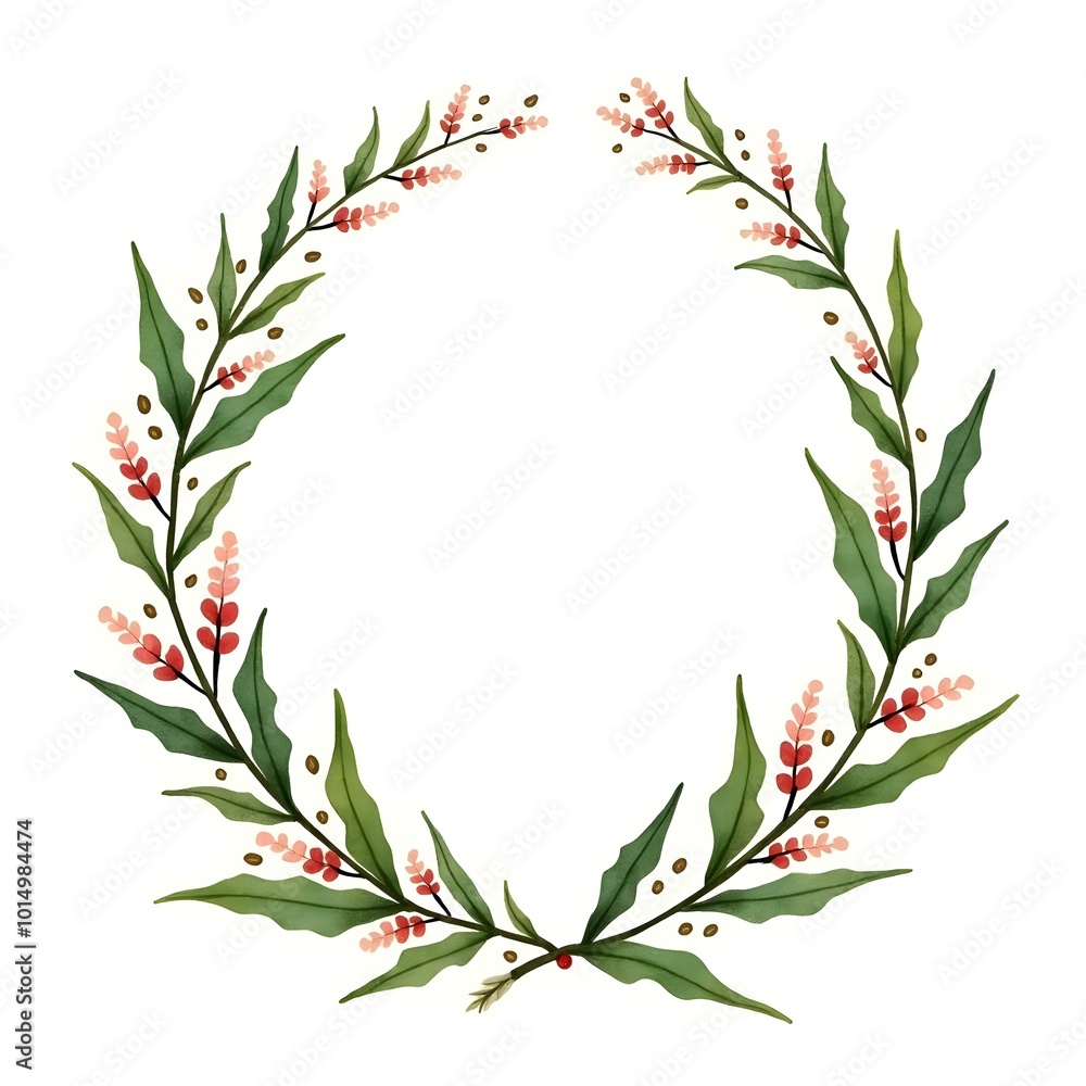 christmas wreath with red berries christmas wreath with red berries