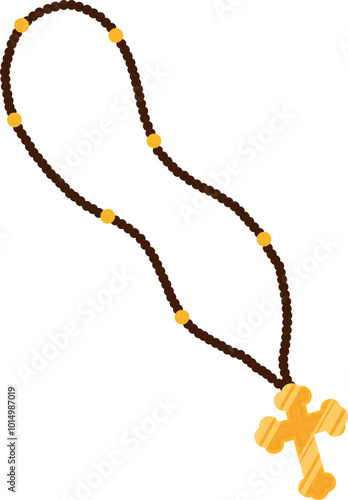 rosary with cross symbol of catholic religion