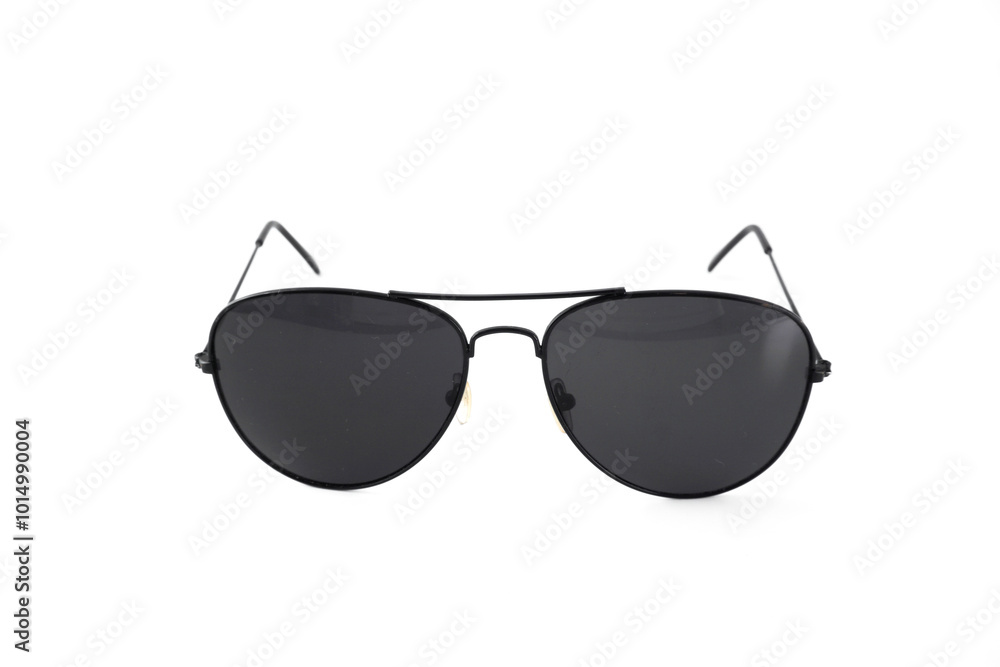 A pair of sunglasses with a black frame and a black lens. A pair of sunglasses with a black frame and a black lens.