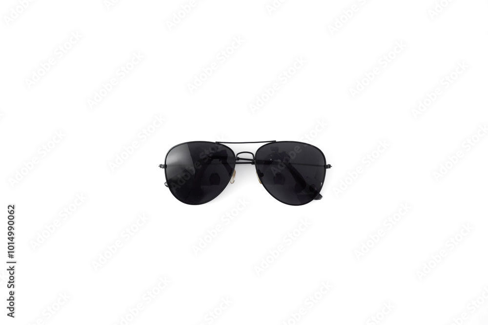 A pair of sunglasses with a black frame and a black lens. A pair of sunglasses with a black frame and a black lens.