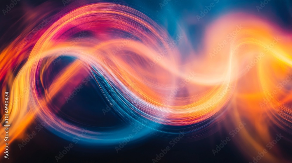 Obraz premium Colorful Swirling Waves of Light