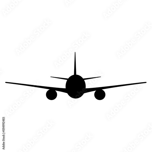 Airplane icon silhouette. Vector image