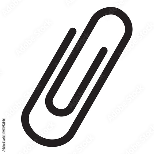 Paper clip icon silhouette. Vector image