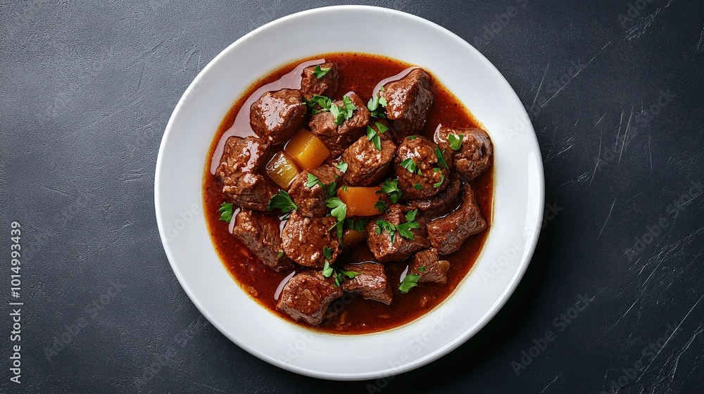 A bowl of delicious beef and barley soup with carrots, tomato, potato, celery, and peas. A bowl of delicious beef and barley soup with carrots, tomato, potato, celery, and peas.