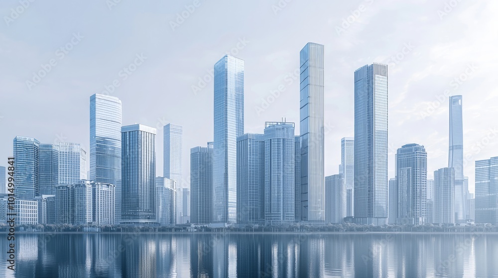 Fototapeta premium photography of modern panaromic skyline cityscape building 