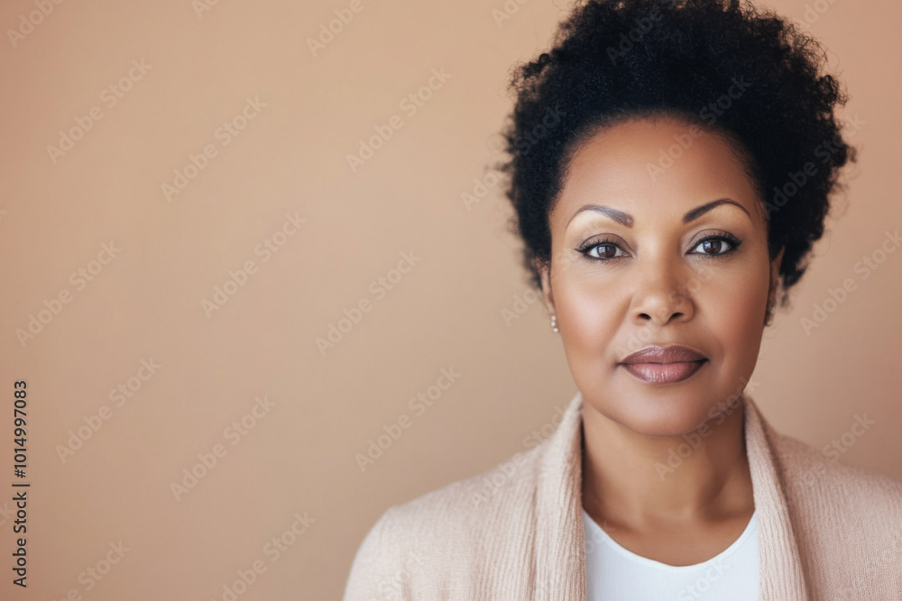 Portrait of middle-aged African American woman with confident expression Portrait of middle-aged African American woman with confident expression