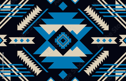 Seamless pattern of the Navajo tribe. Native American jewelry Southwestern Ethnic Decoration Boho Geometric Ornaments Rugs
