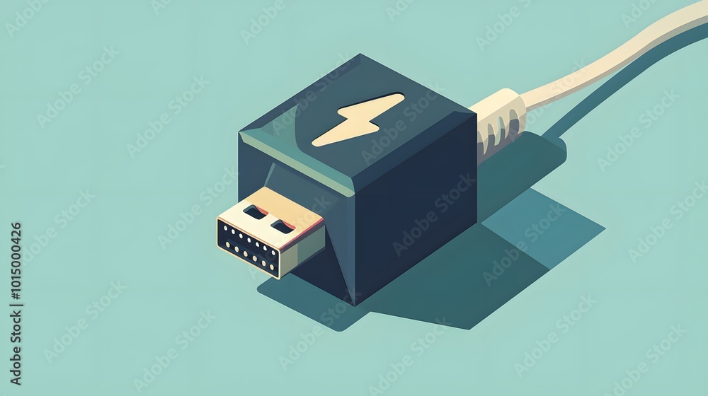 Fototapeta premium Simple vector art of travel adapter