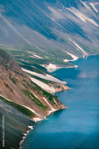 The scenery by the Tianchi Lake in Changbai Mountain, northeastern China photo